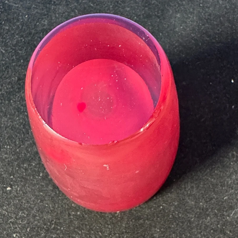 Murano-style ruby-red sommerso glass vase